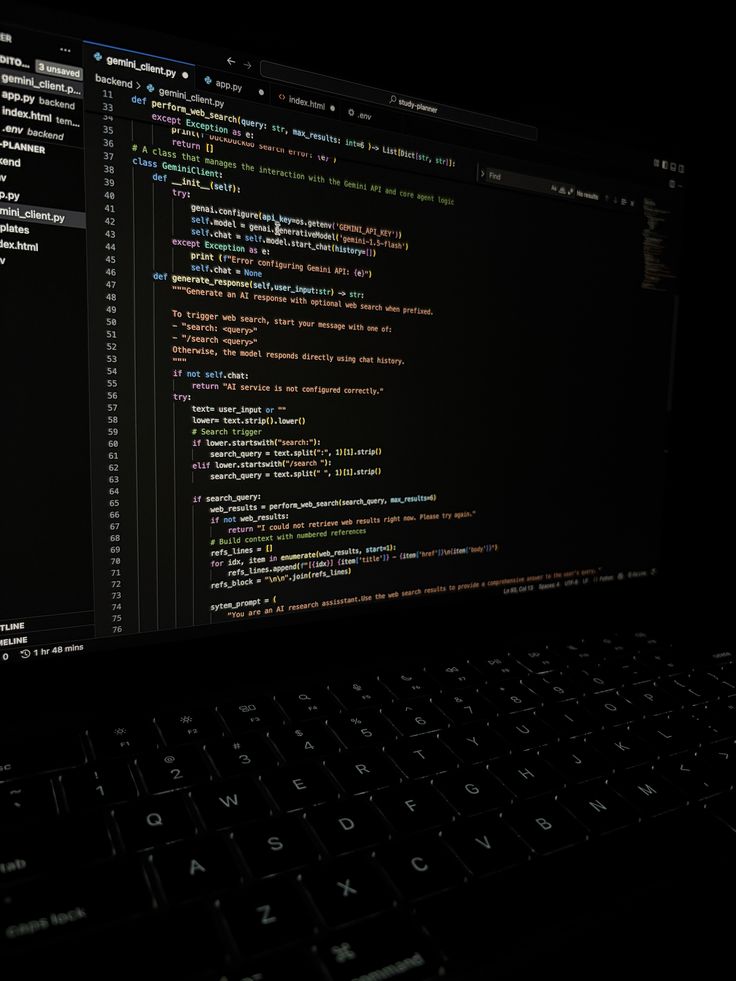 Salma working on laptop